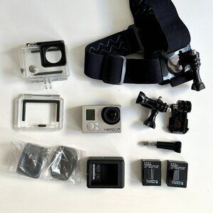 GoPro HERO3+ Silver Action Camera + Waterproof Case + Mount + Batteries